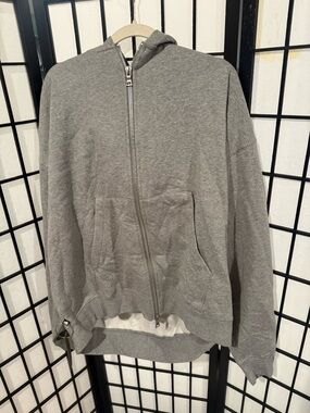 🔥 🔥 🔥 ANANKE Oversized Double Zip Hoodie Gray XXL 360 GSM Heavyweight Boxy NWT